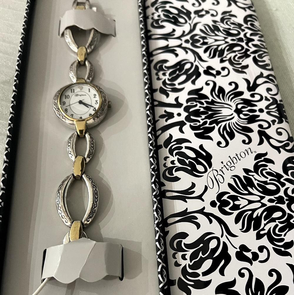Brighton Silvertone and Goldtone Link Watch
